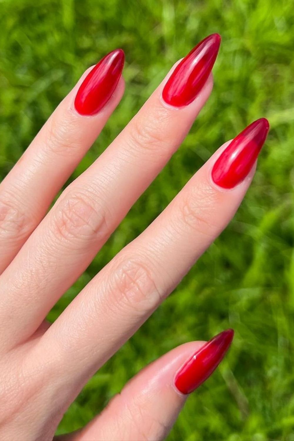 red jelly nails