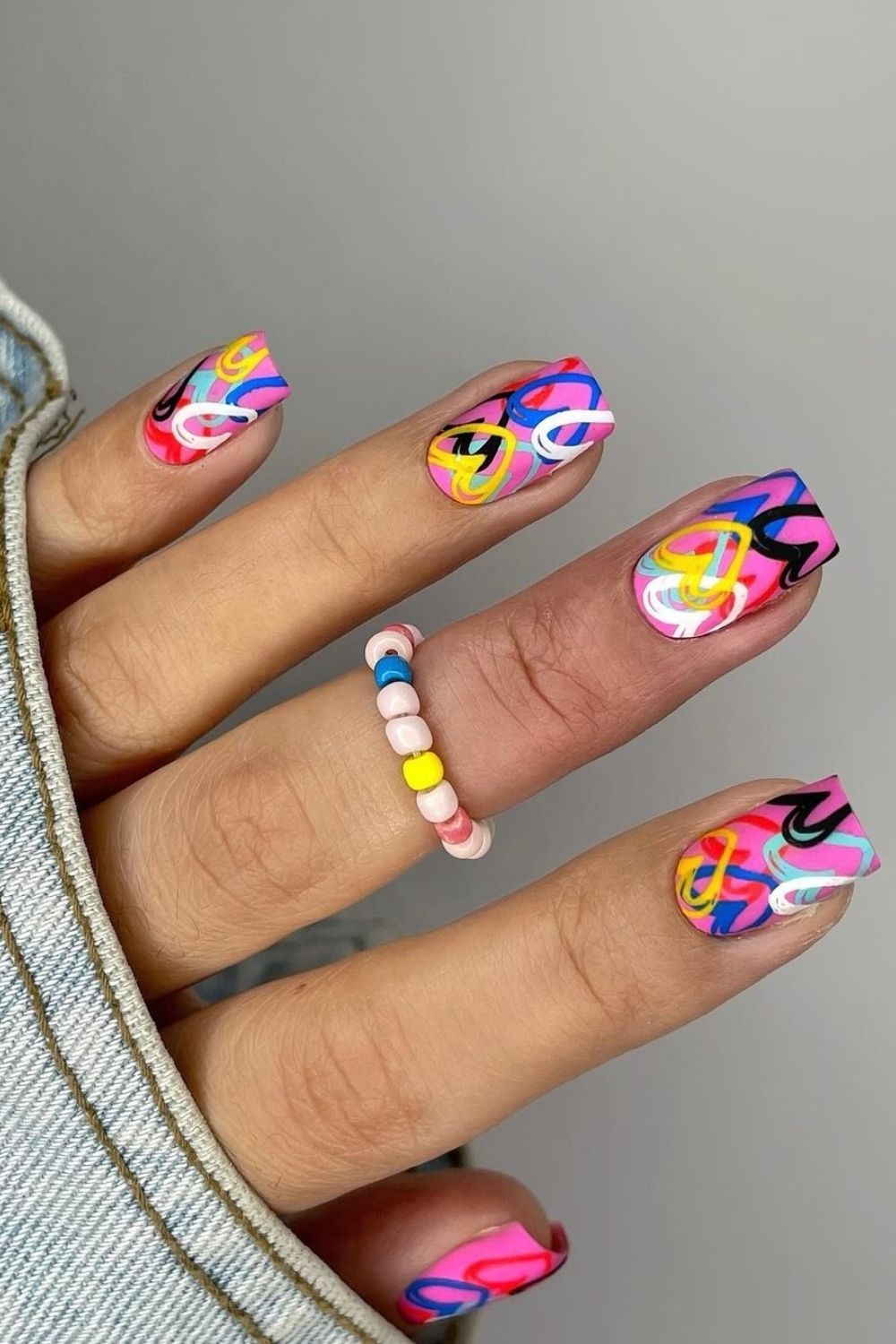 short nails in a summer design