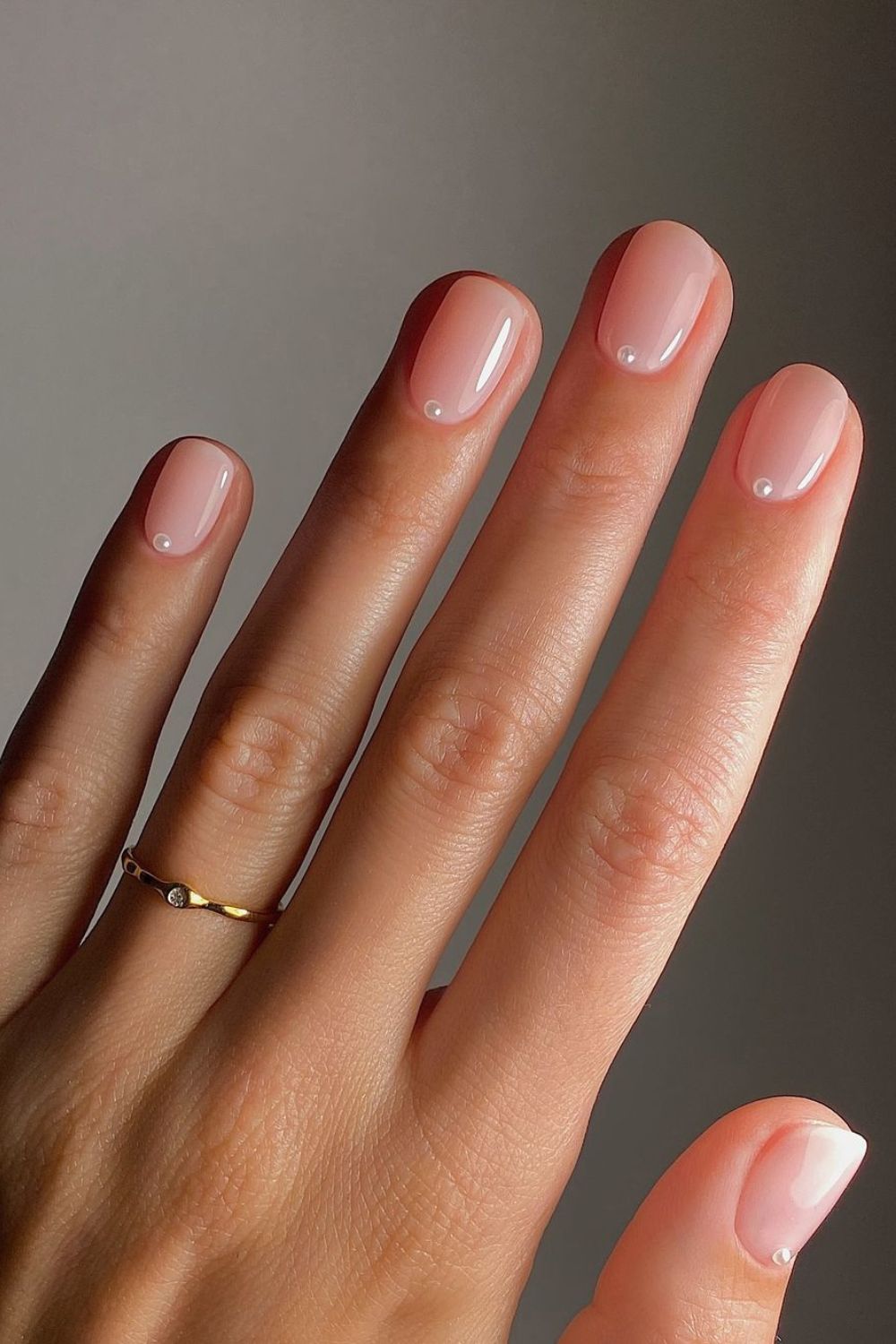 short wedding nails nude 