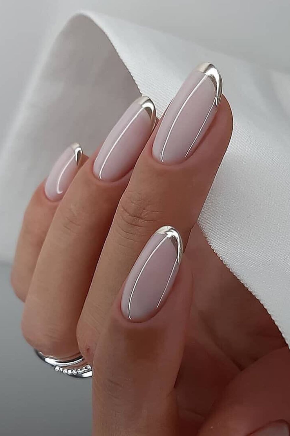 silver chrome manicure