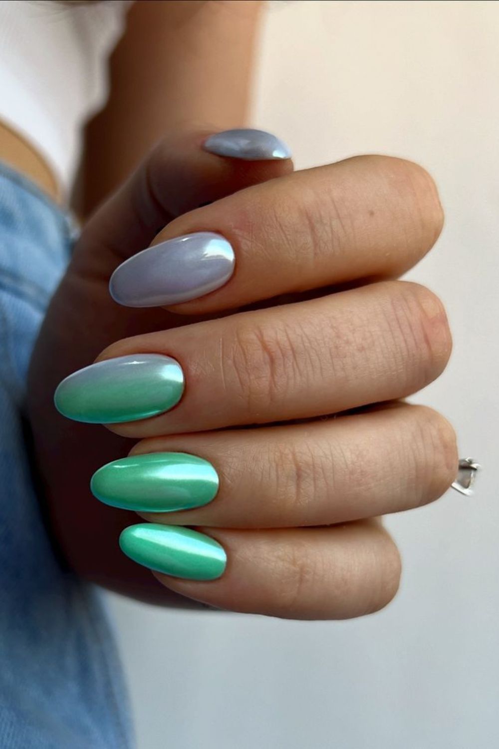 summer chrome nails