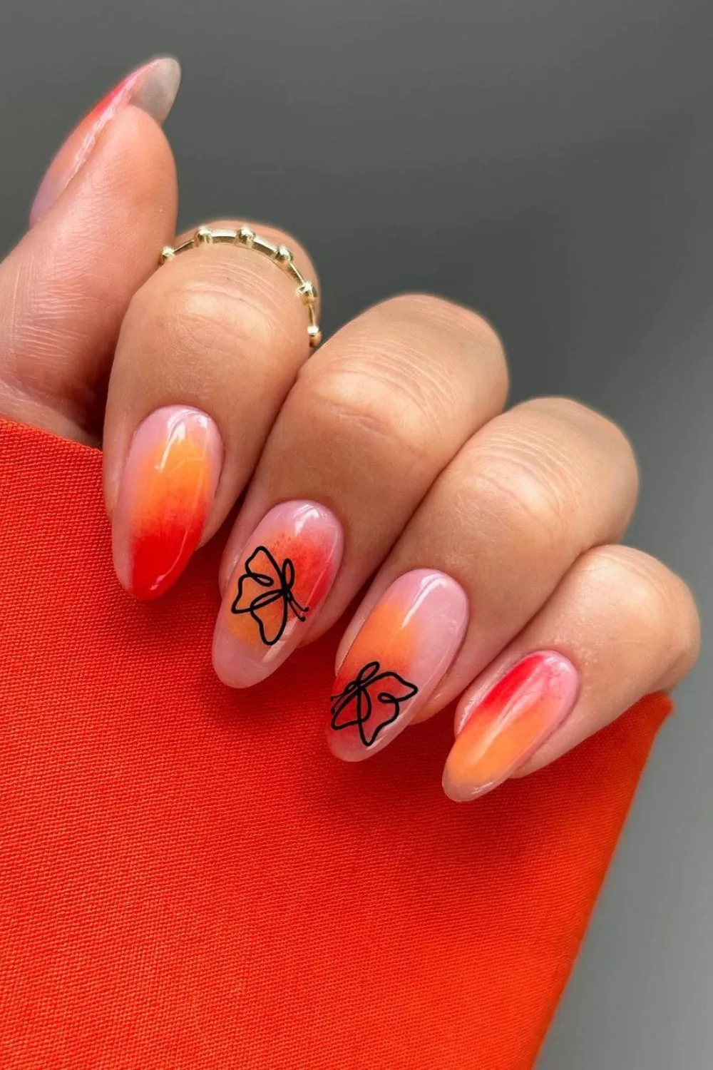 Abstract butterfly nails