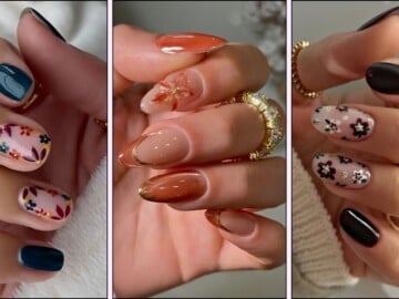 Autum floral nail designs