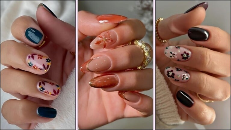 Autum floral nail designs