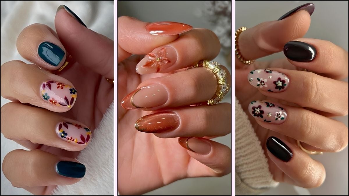 Autum floral nail designs
