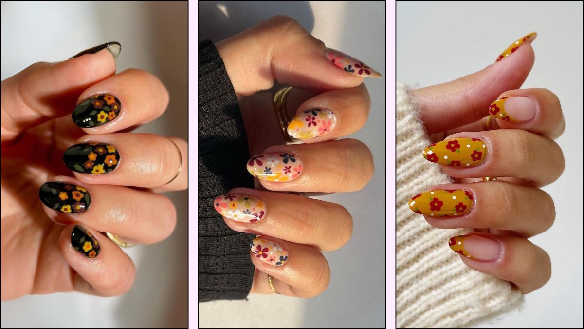 Autumn floral nail ideas