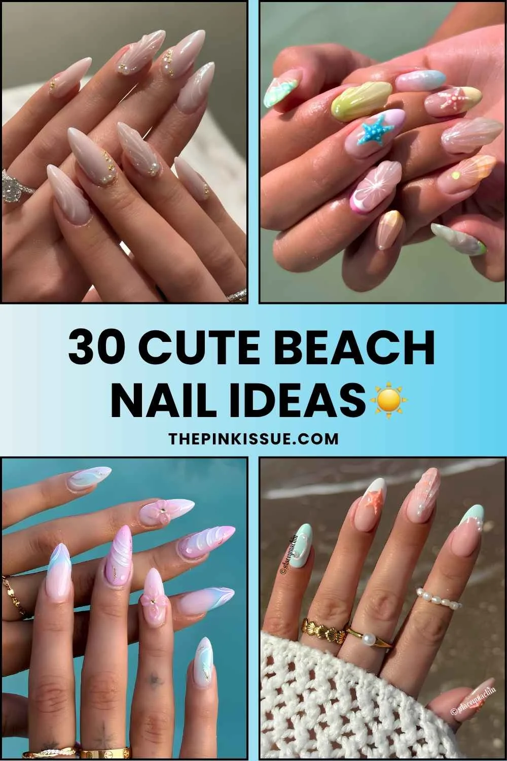 Beach nail designs Pinterest