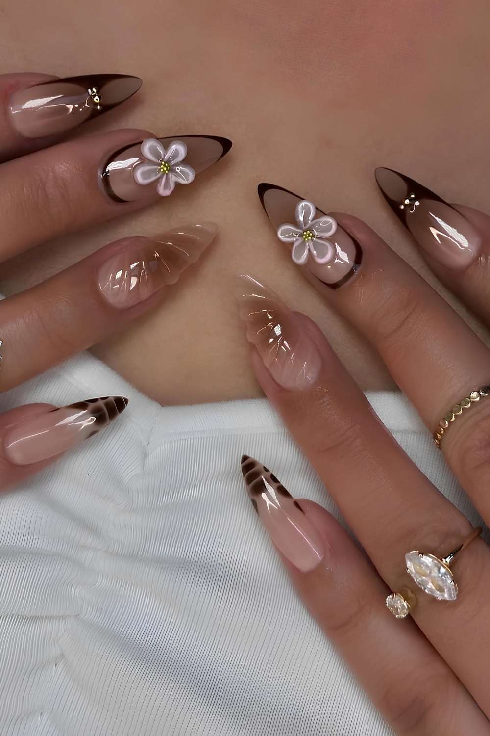 Beach nails in coconut inspired colors