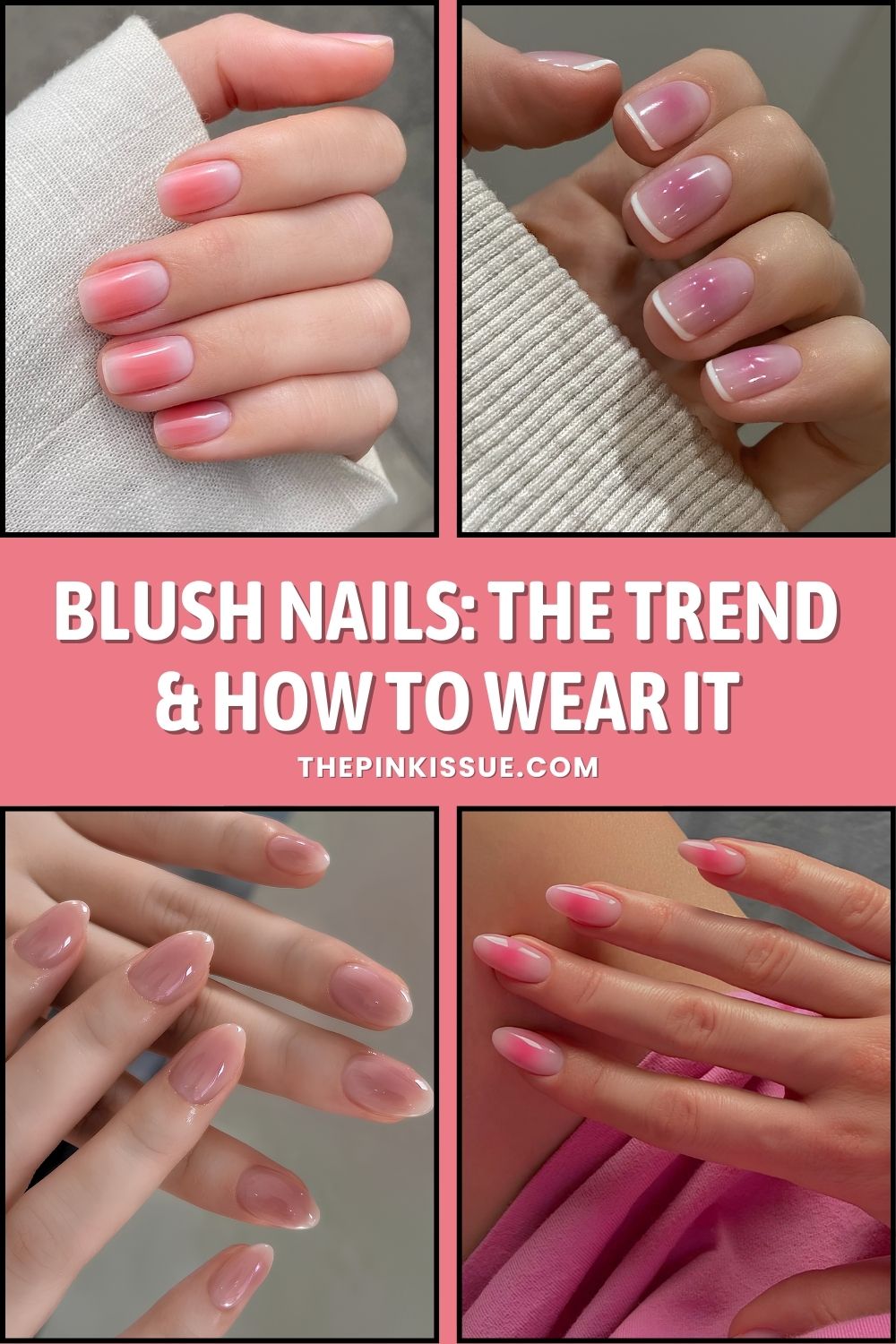 Blush-effect nails Pinterest