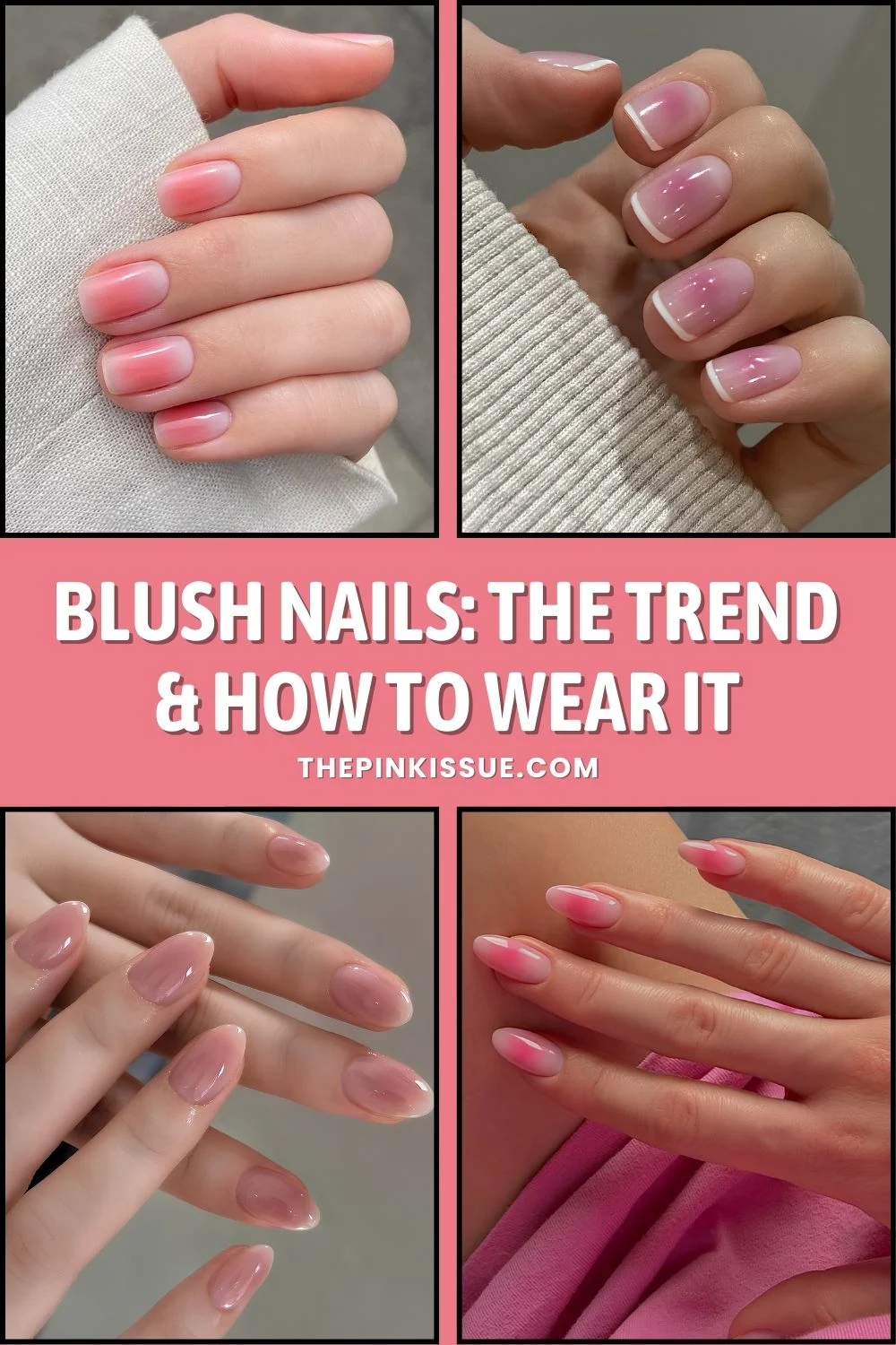 Blush-effect nails Pinterest