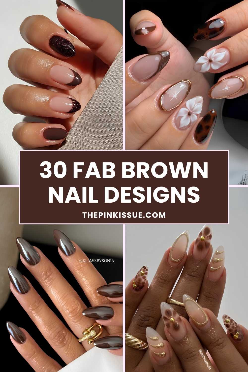 Brown nail ideas Pinterest