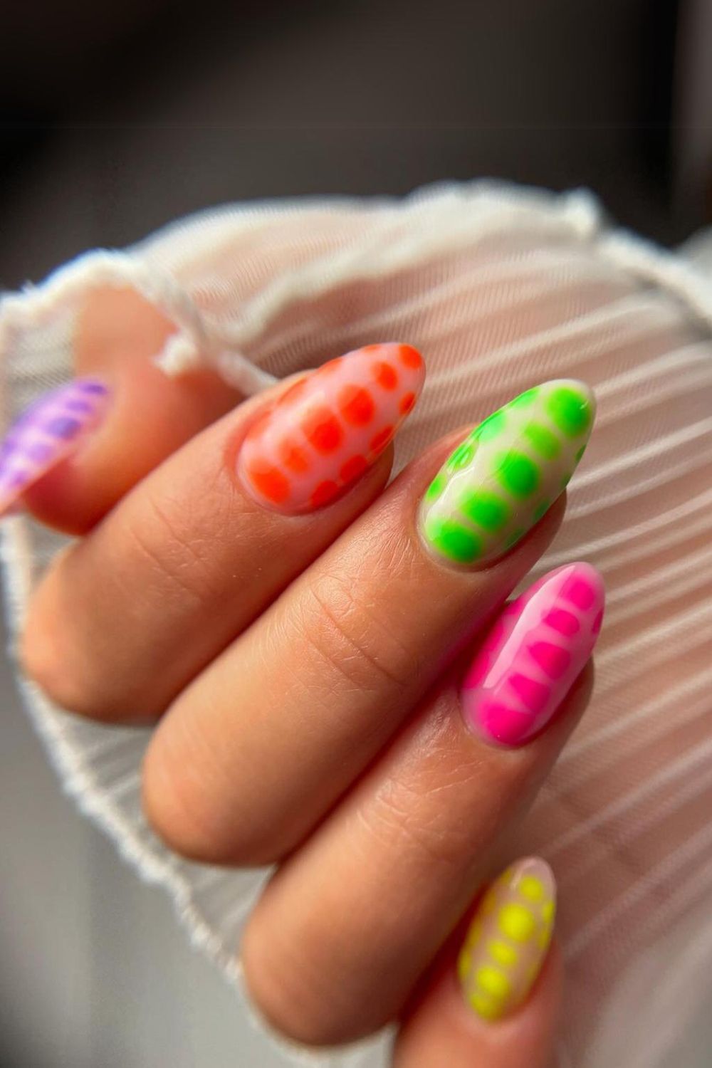 Colorful croc print nails