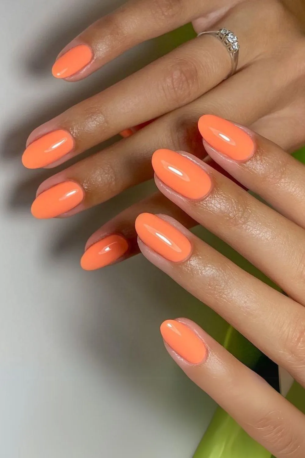 Coral orange nails