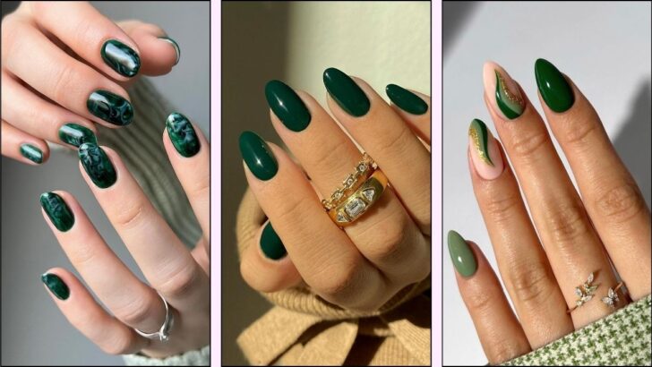 20 Stunning Dark Green Nails to Rock This Fall and Winter