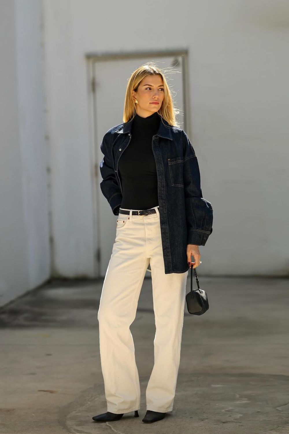 Denim Jacket & White Jeans