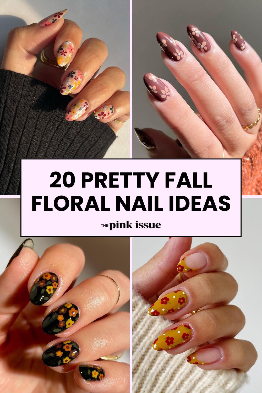 Fall floral nail ideas Pinterest