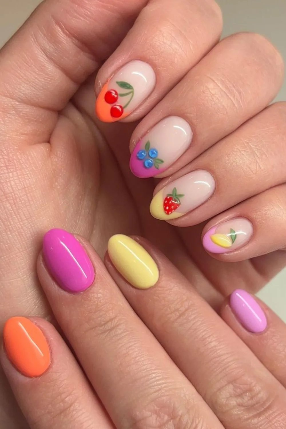 Fruity mix nails