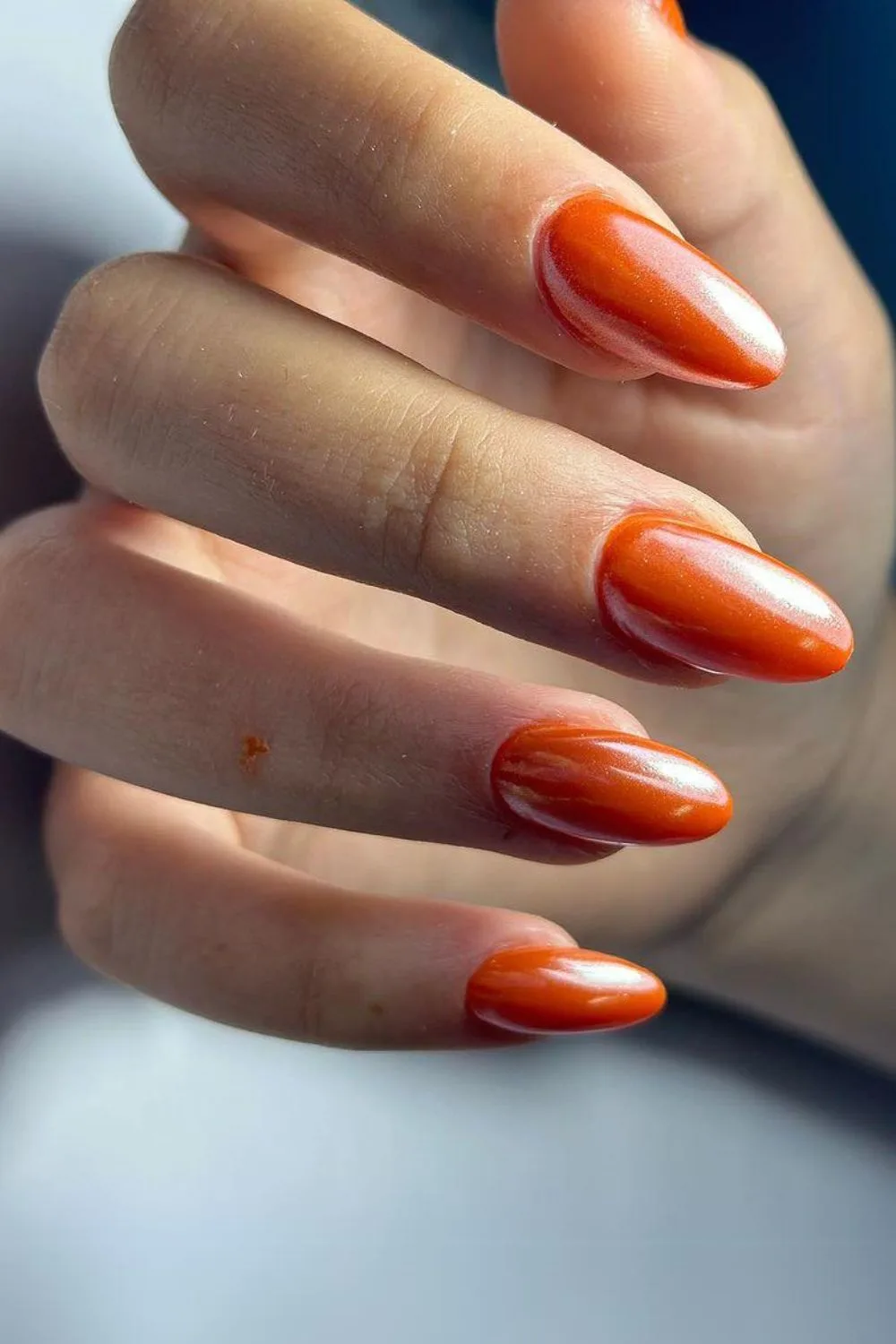 Glazed orange nails