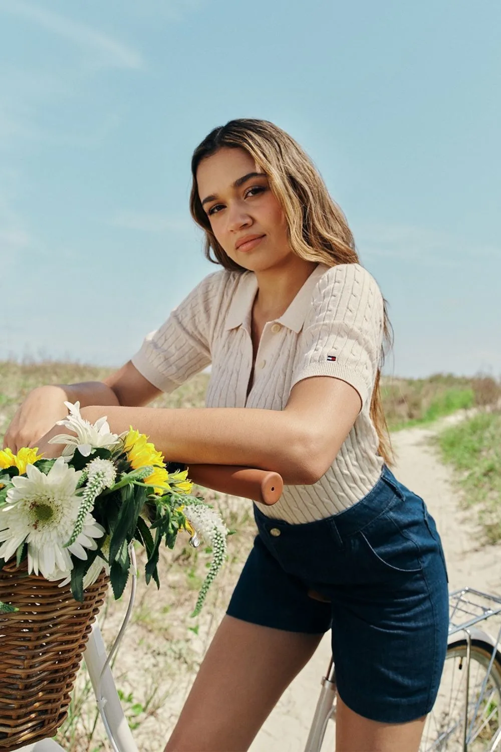 Knit polo shirt and shorts