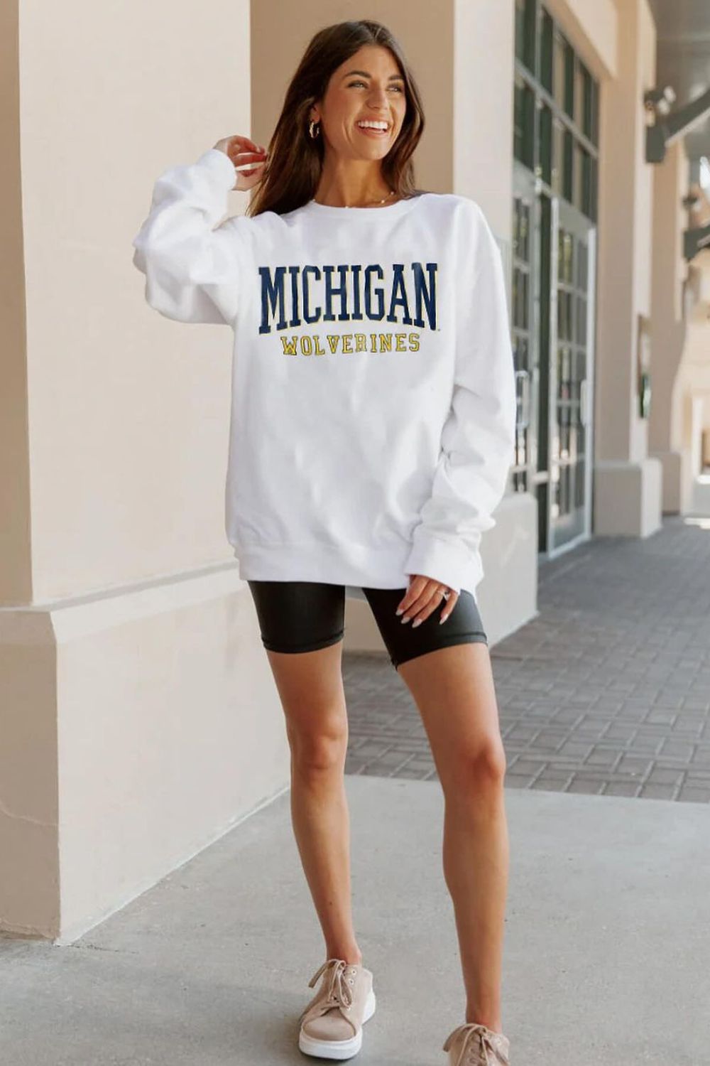 Michigan Sweatshirt & Biker Shorts