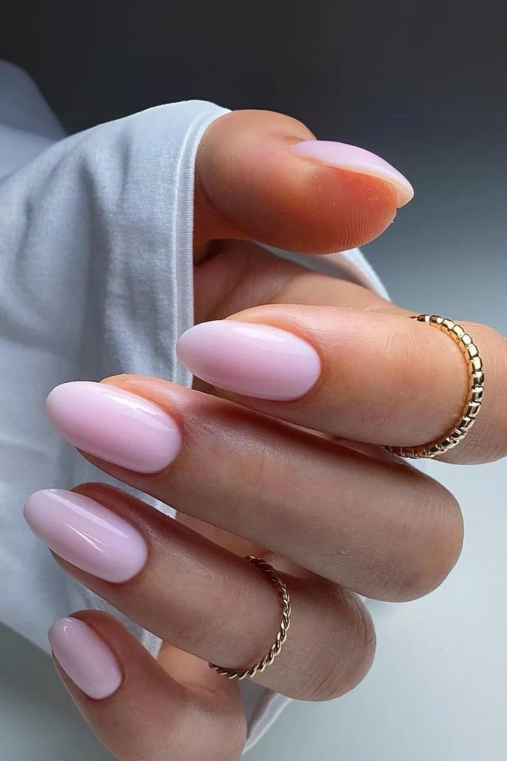 Milky pink nails