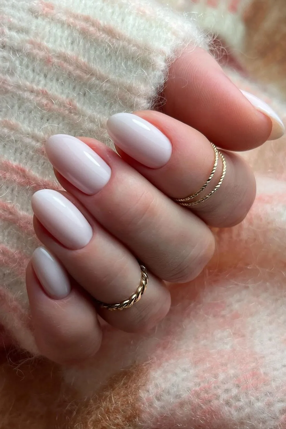 Milky white nails