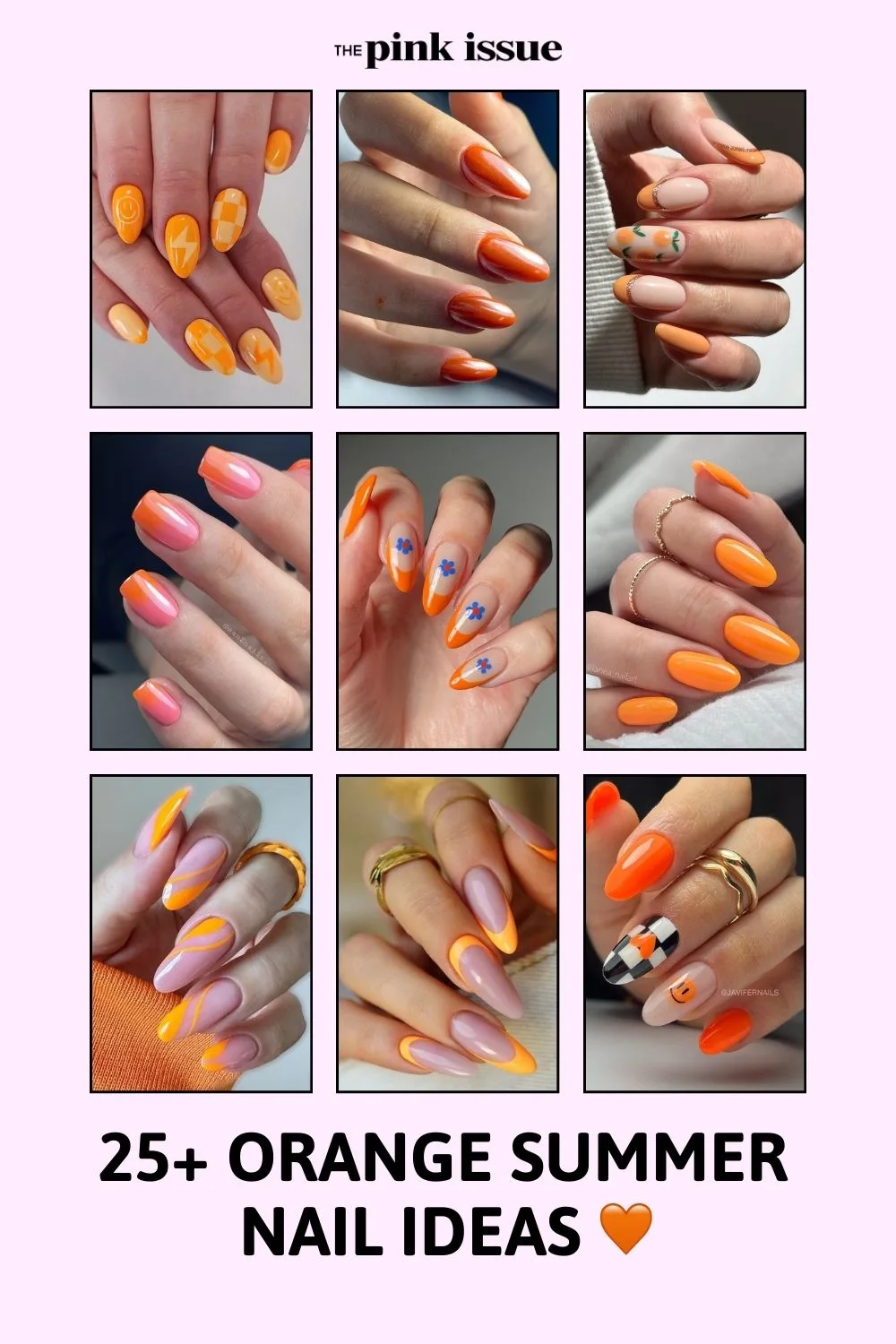 Orange Summer nail ideas pinterest