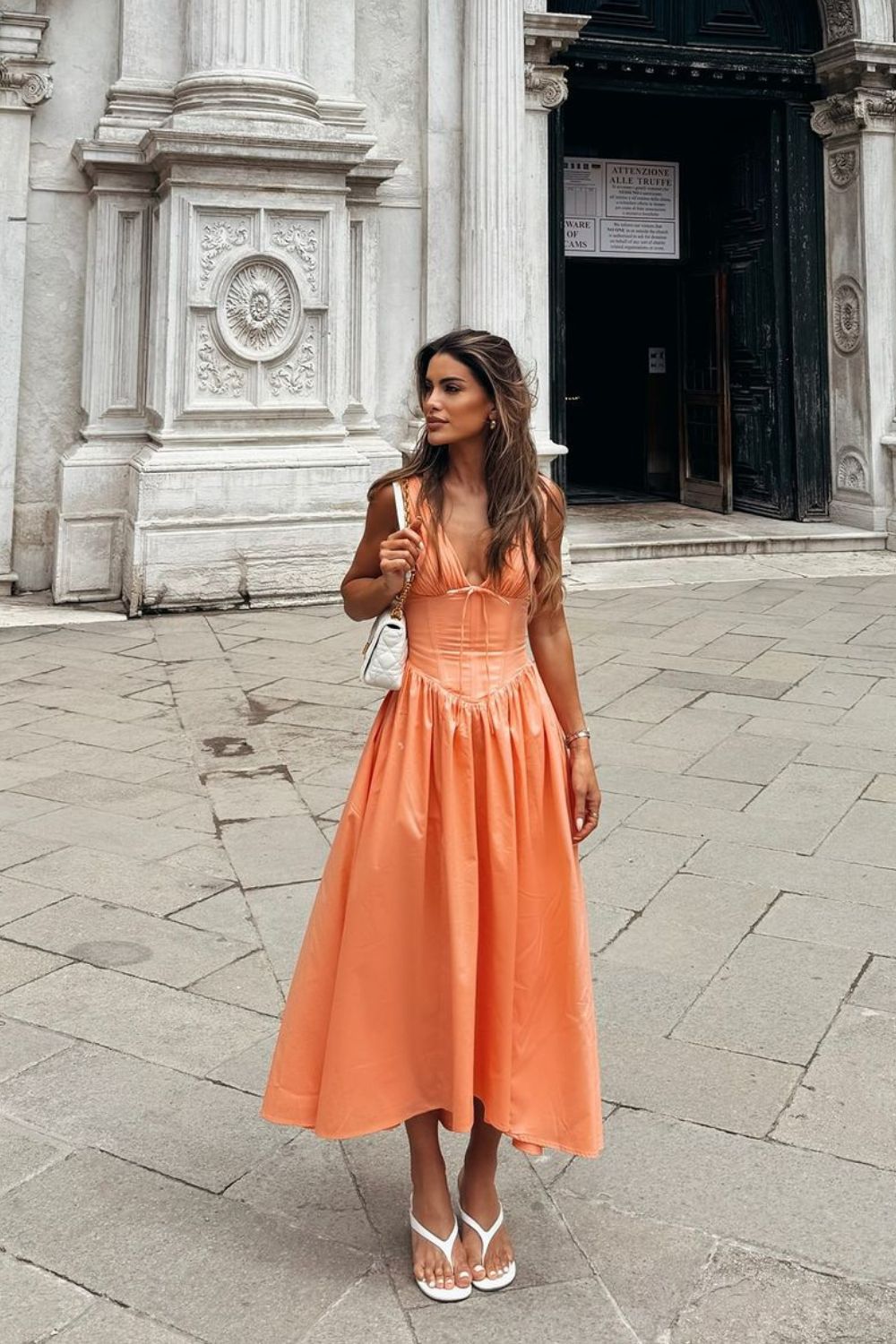 Peach Midi Dress