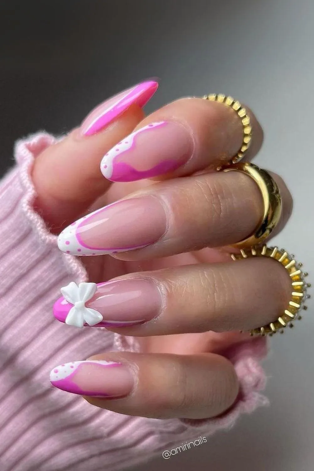 Pink coquette nails