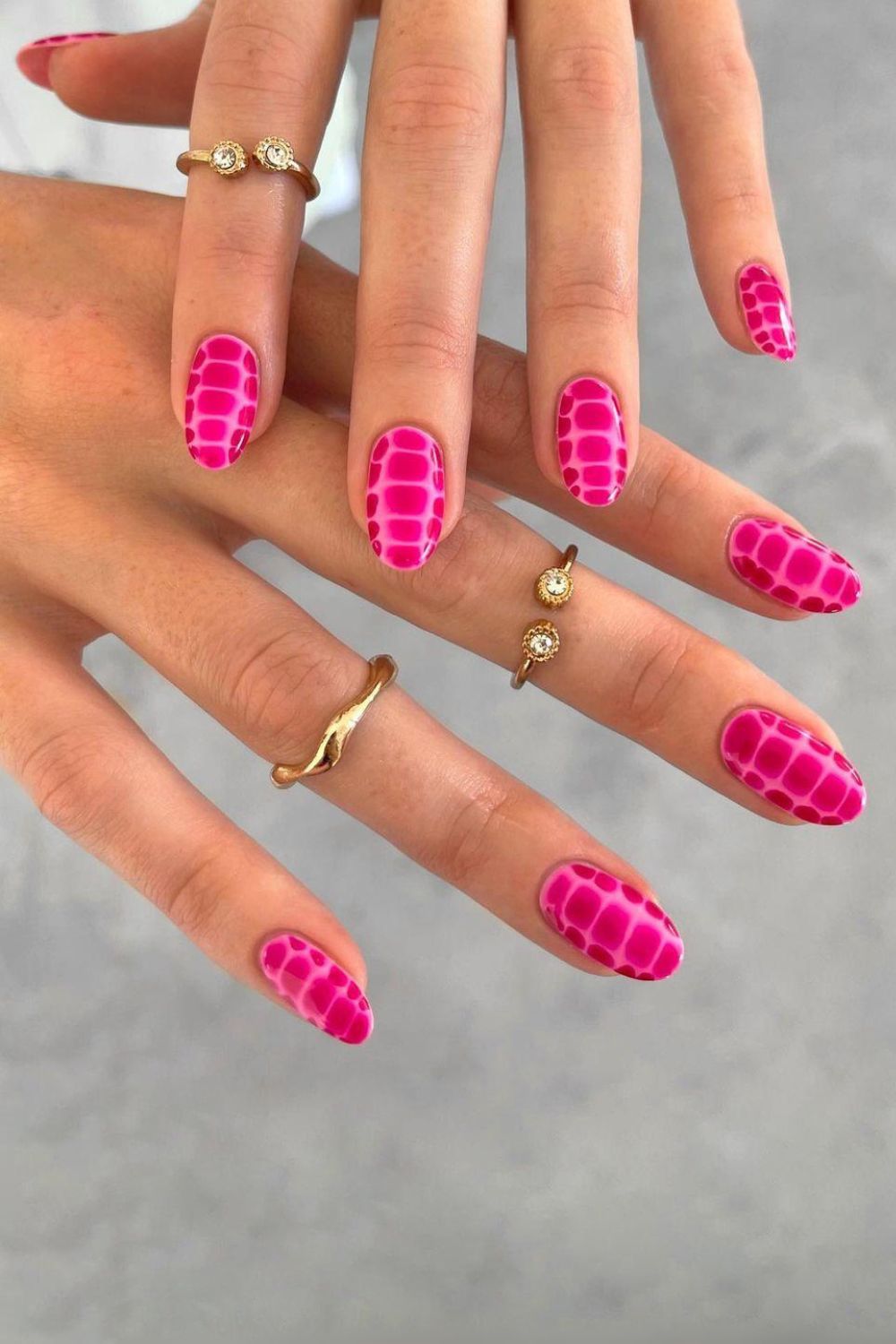 Pink croc manicure