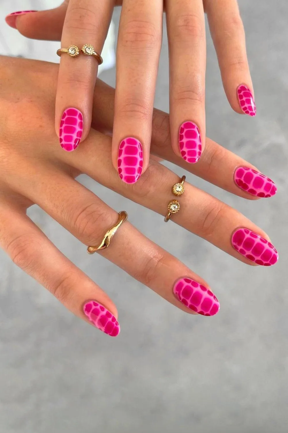 Pink croc manicure