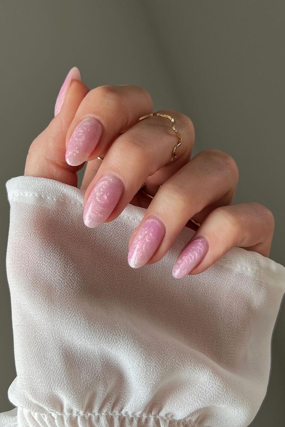 Pink pearly nails