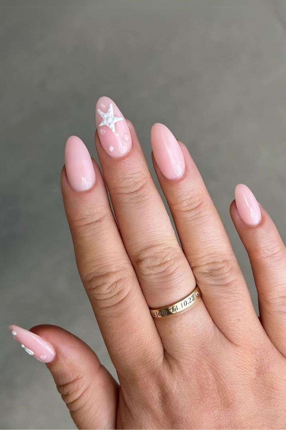 Pink starfish nails