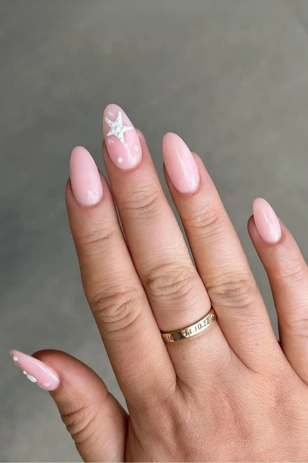 Pink starfish nails