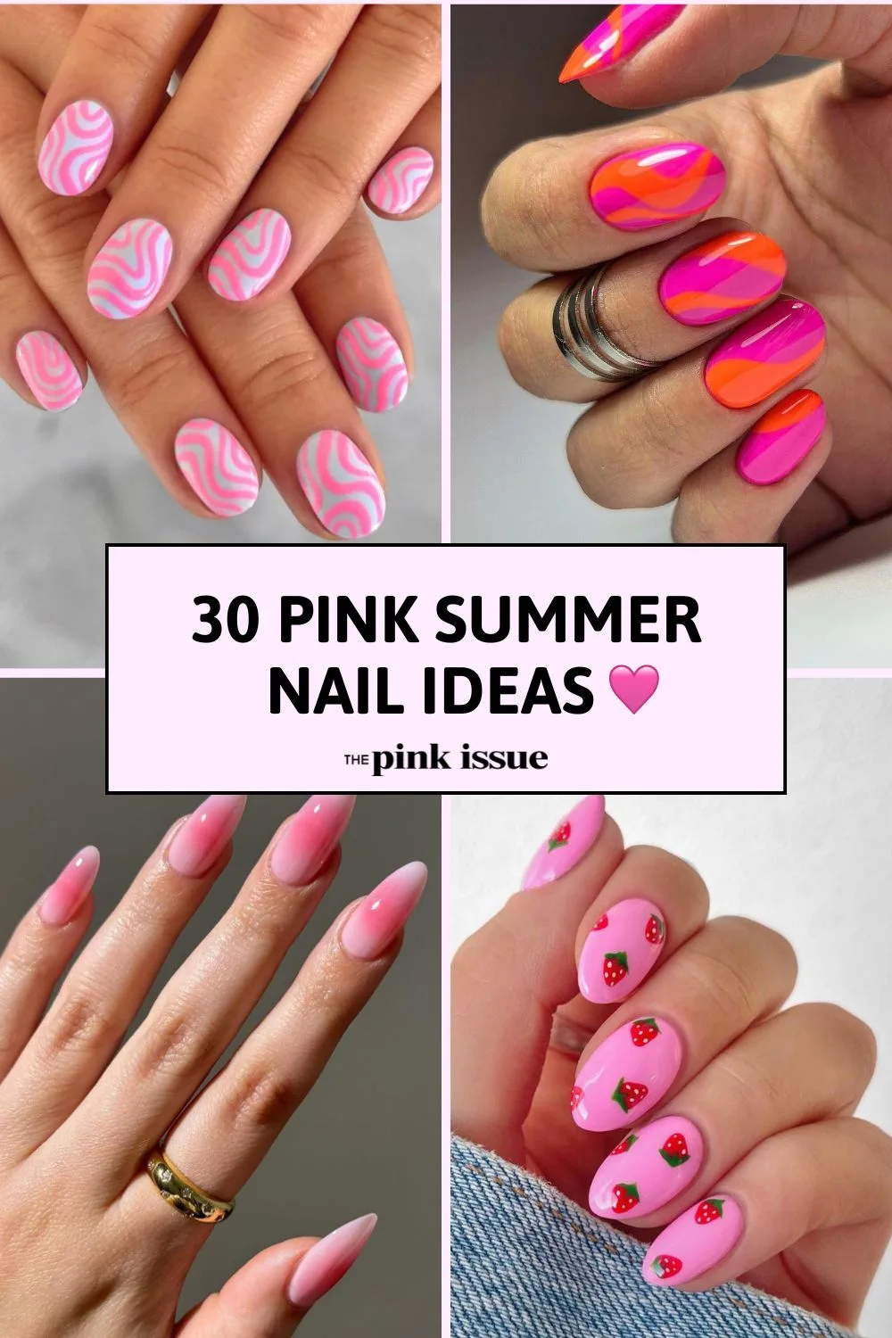 Pink summer nail ideas Pinterest