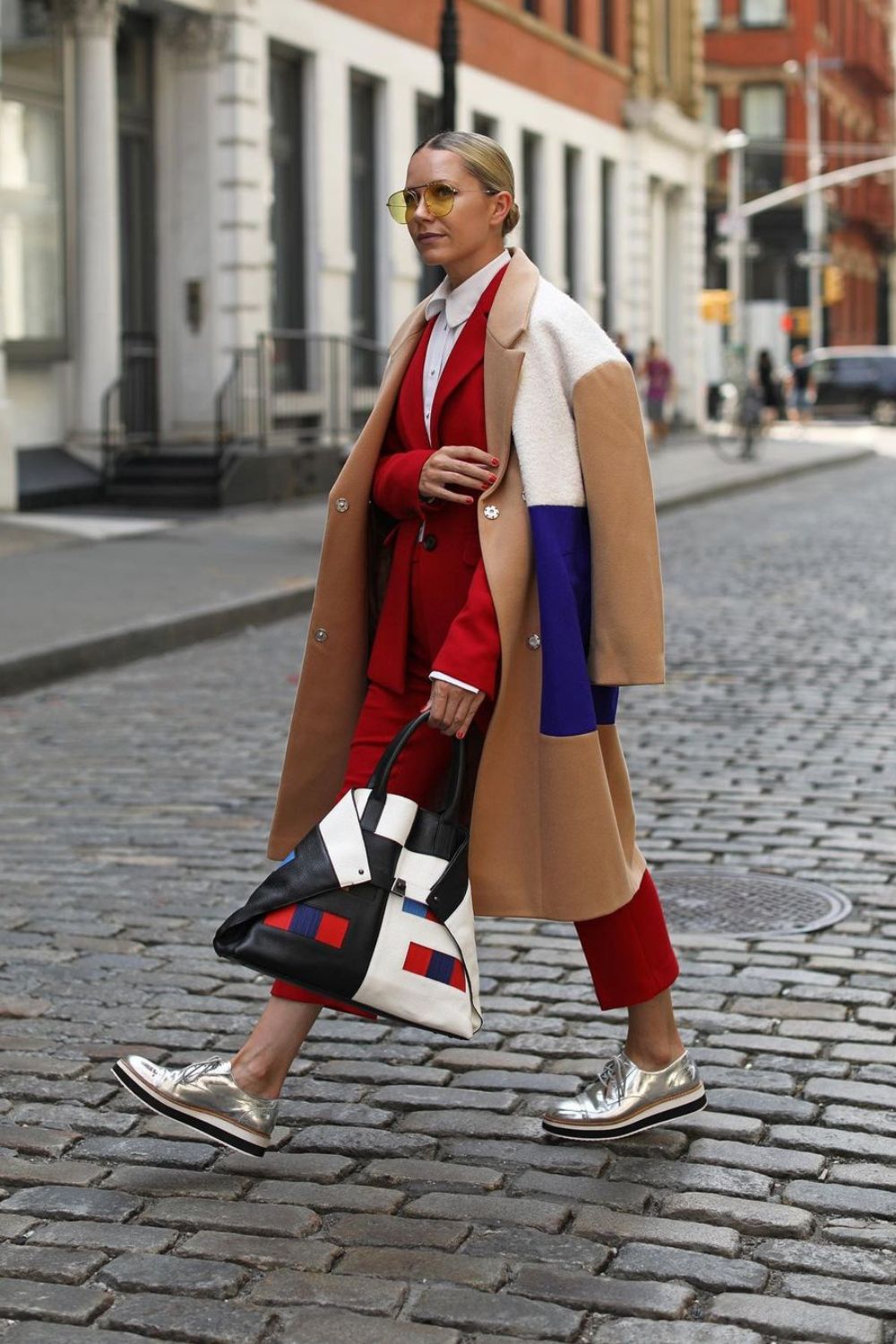 Red Suit & Color Block Coat