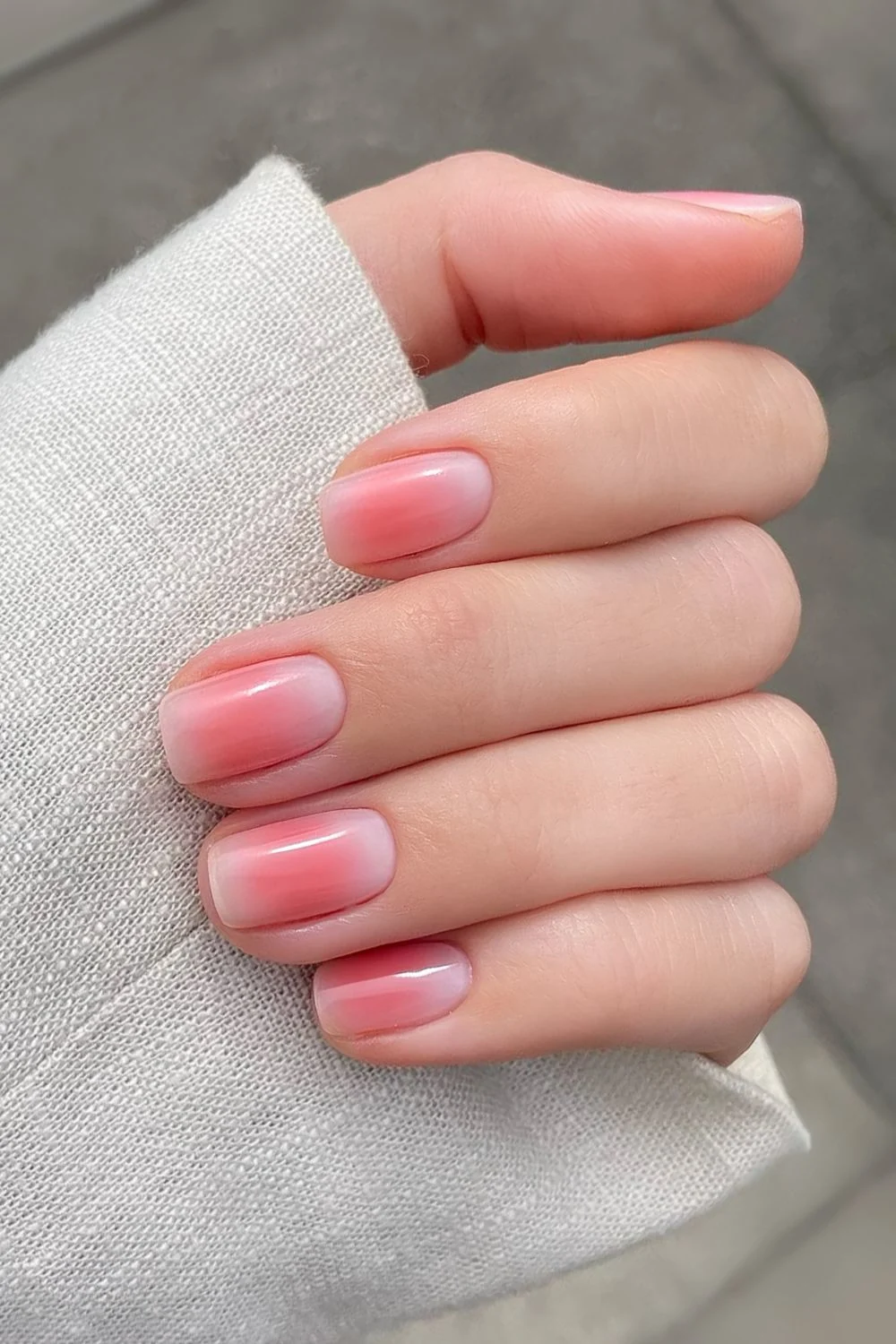 Rosy pink blush nails
