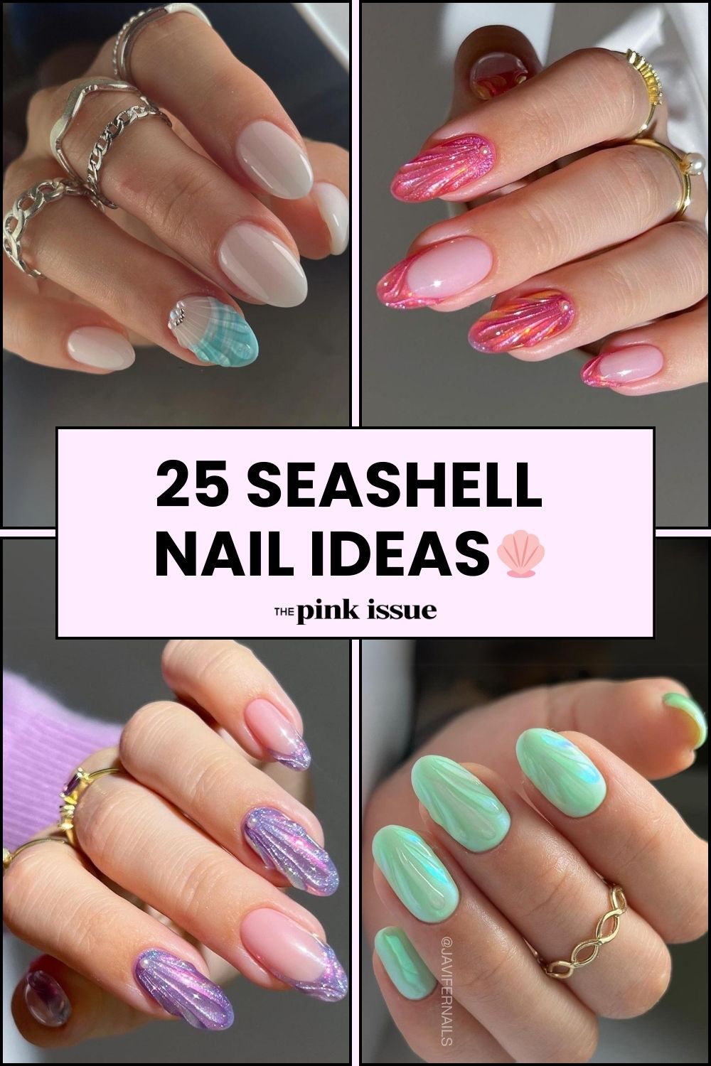 Seashell nail ideas Pinterest