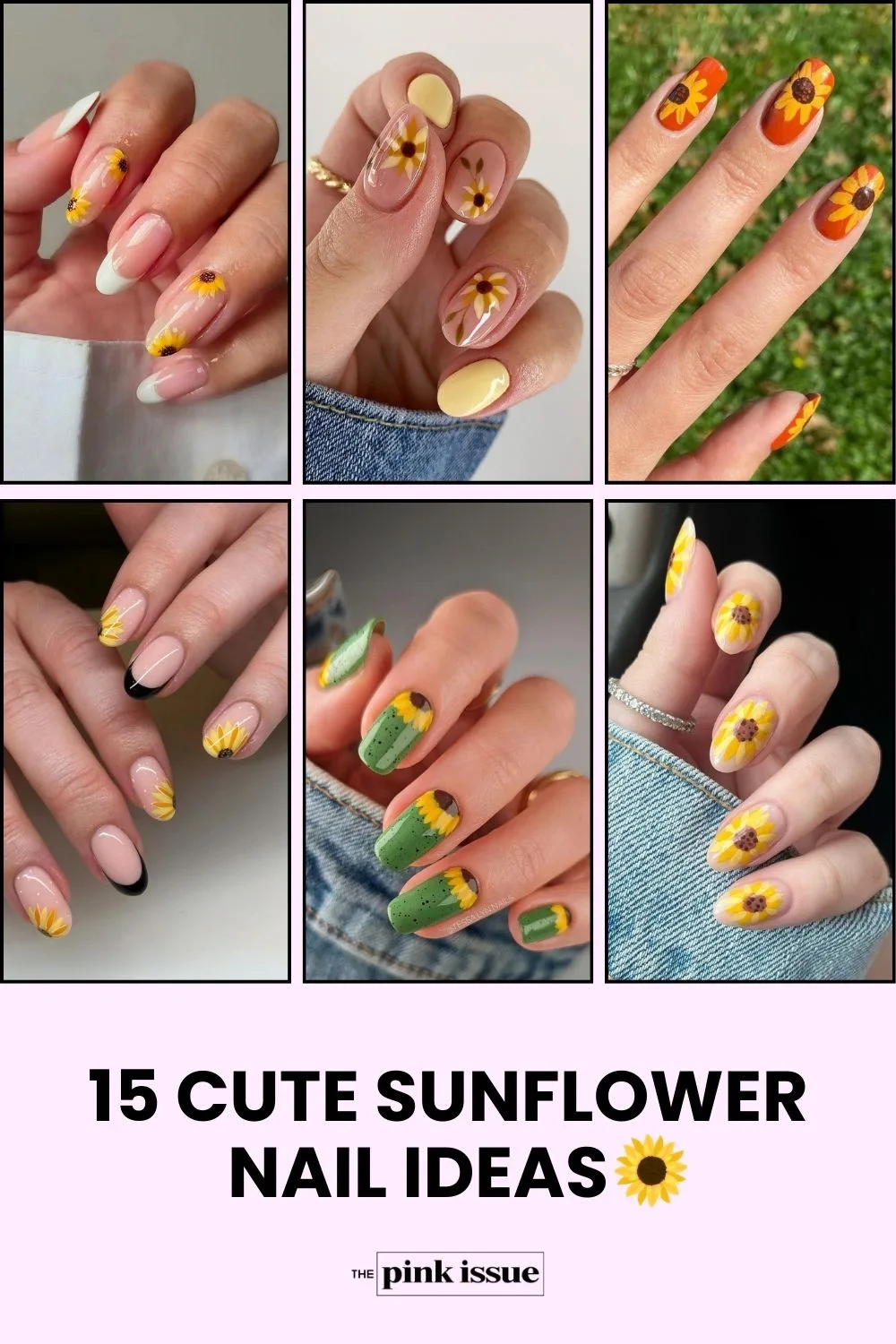 Sunflower nail ideas Pinterest