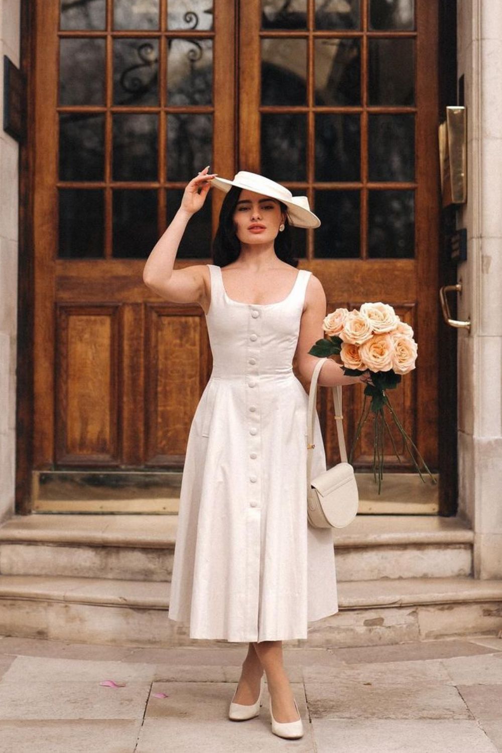 White Button-Up Dress