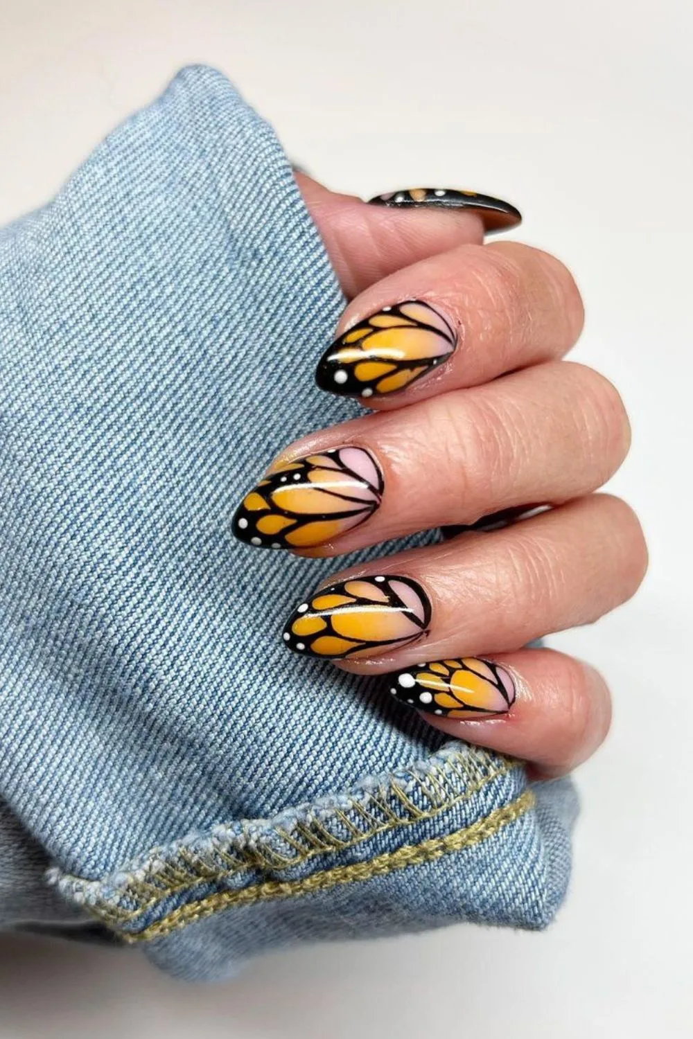 Yellow and black nails