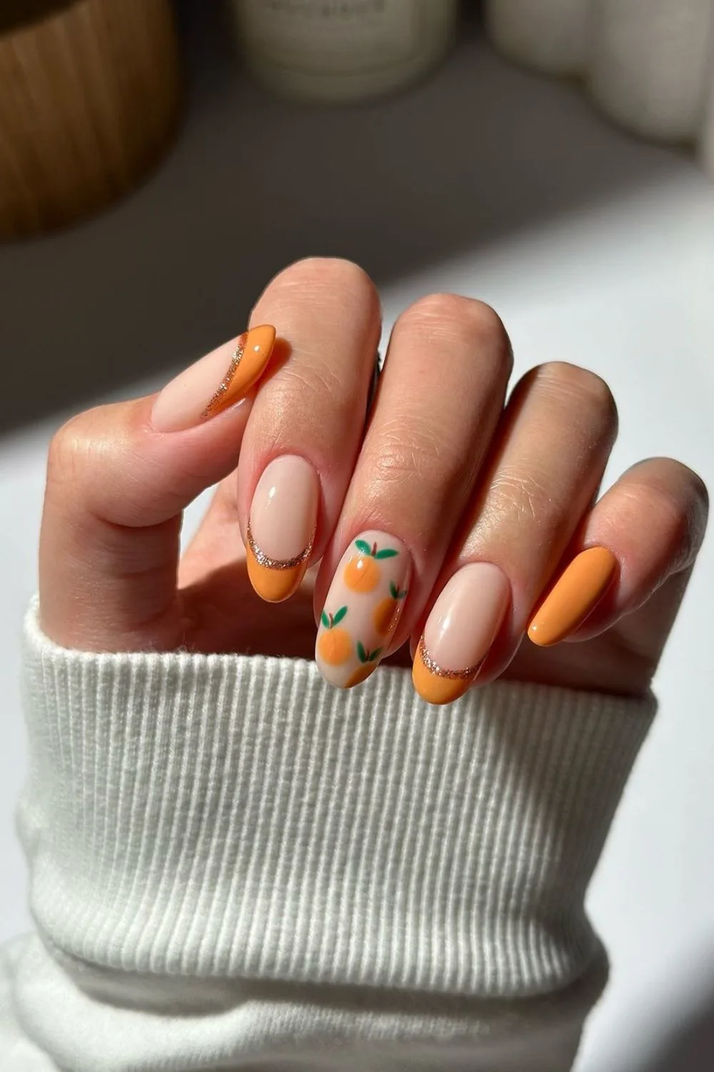 apricots accents and apricot mani