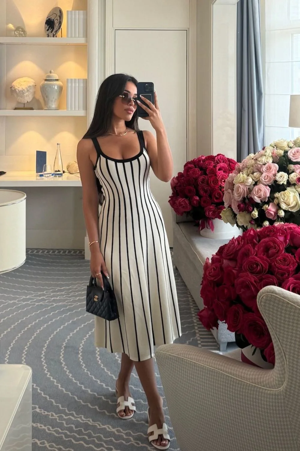 form fitting midi dress