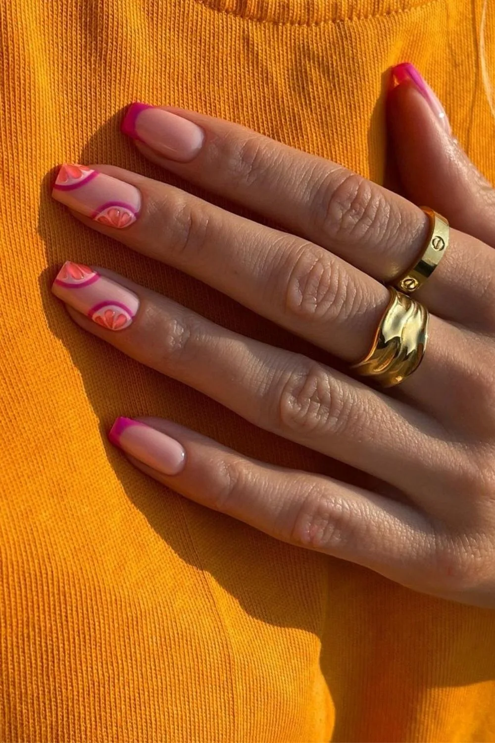 grapefruit manicure