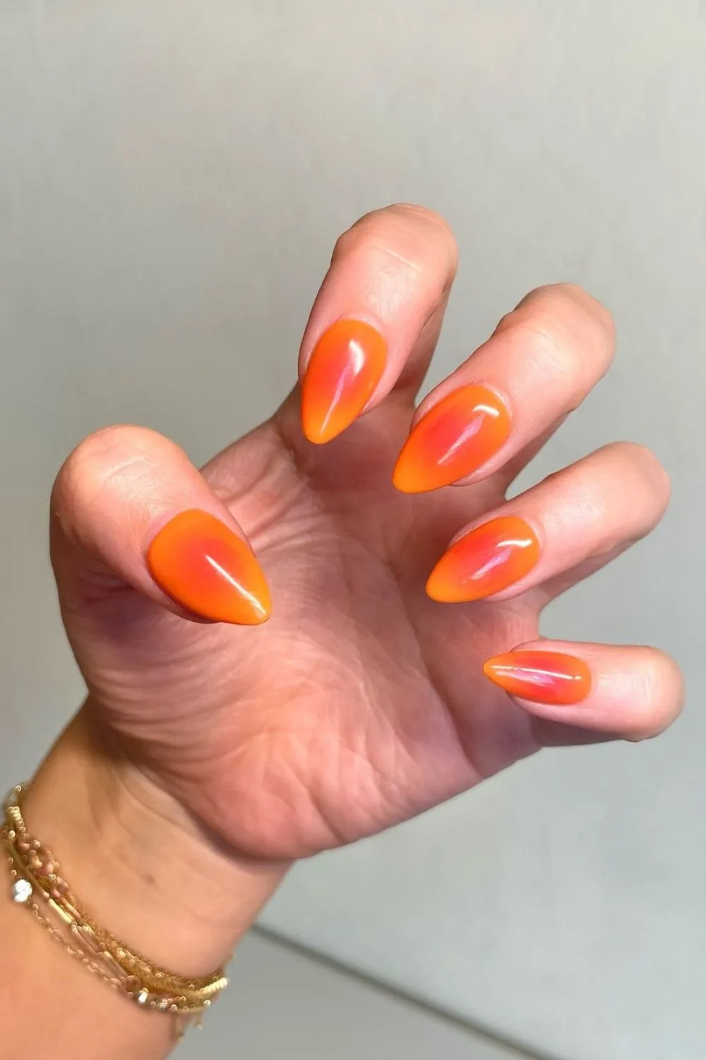 orange aura nails