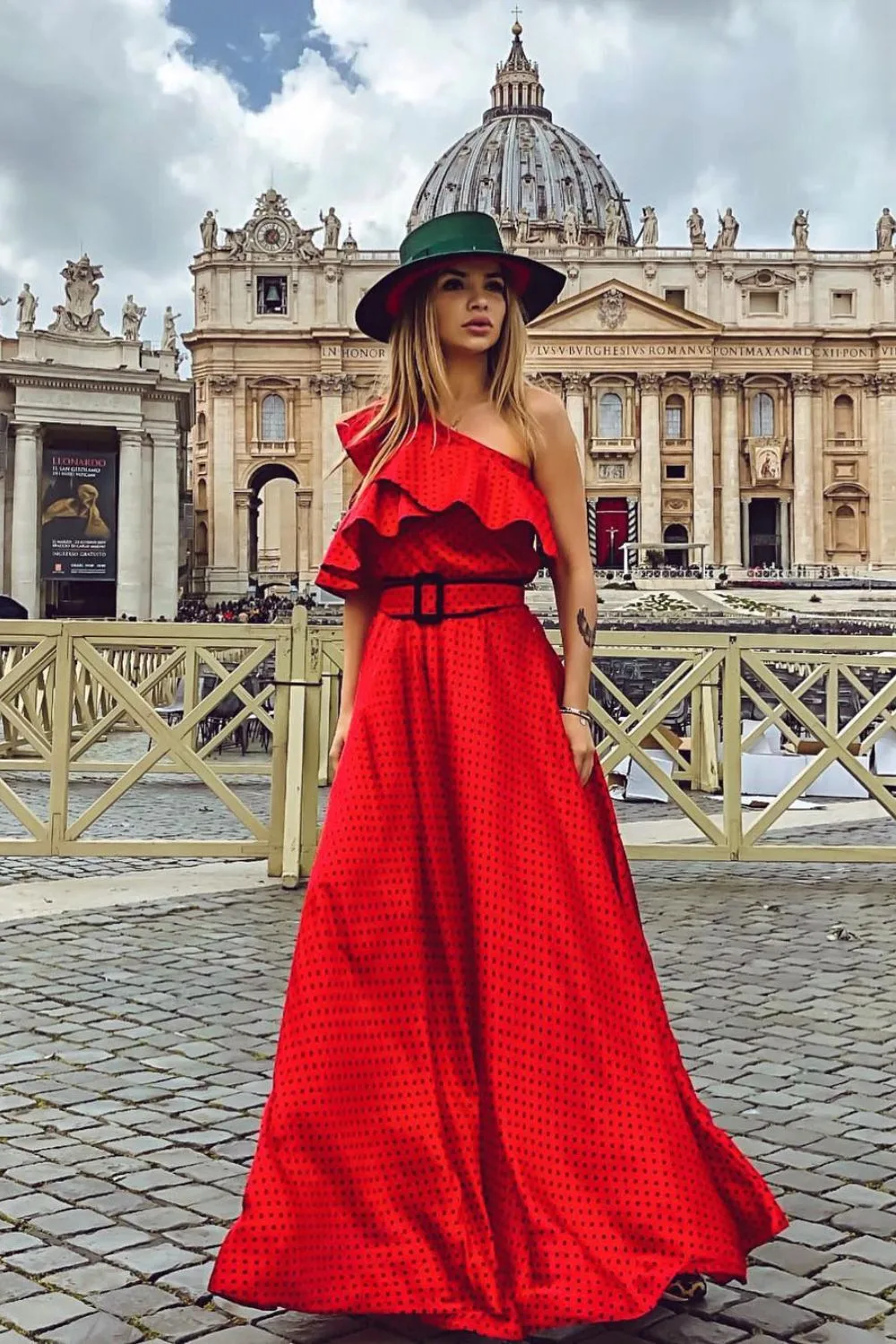 red maxi dress