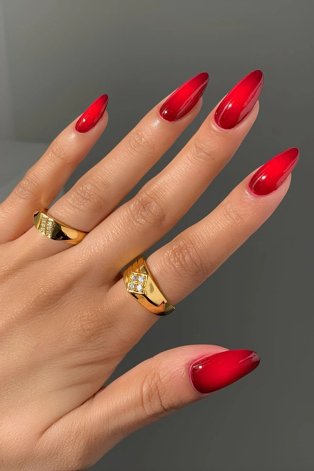 Cherry wine aura nails