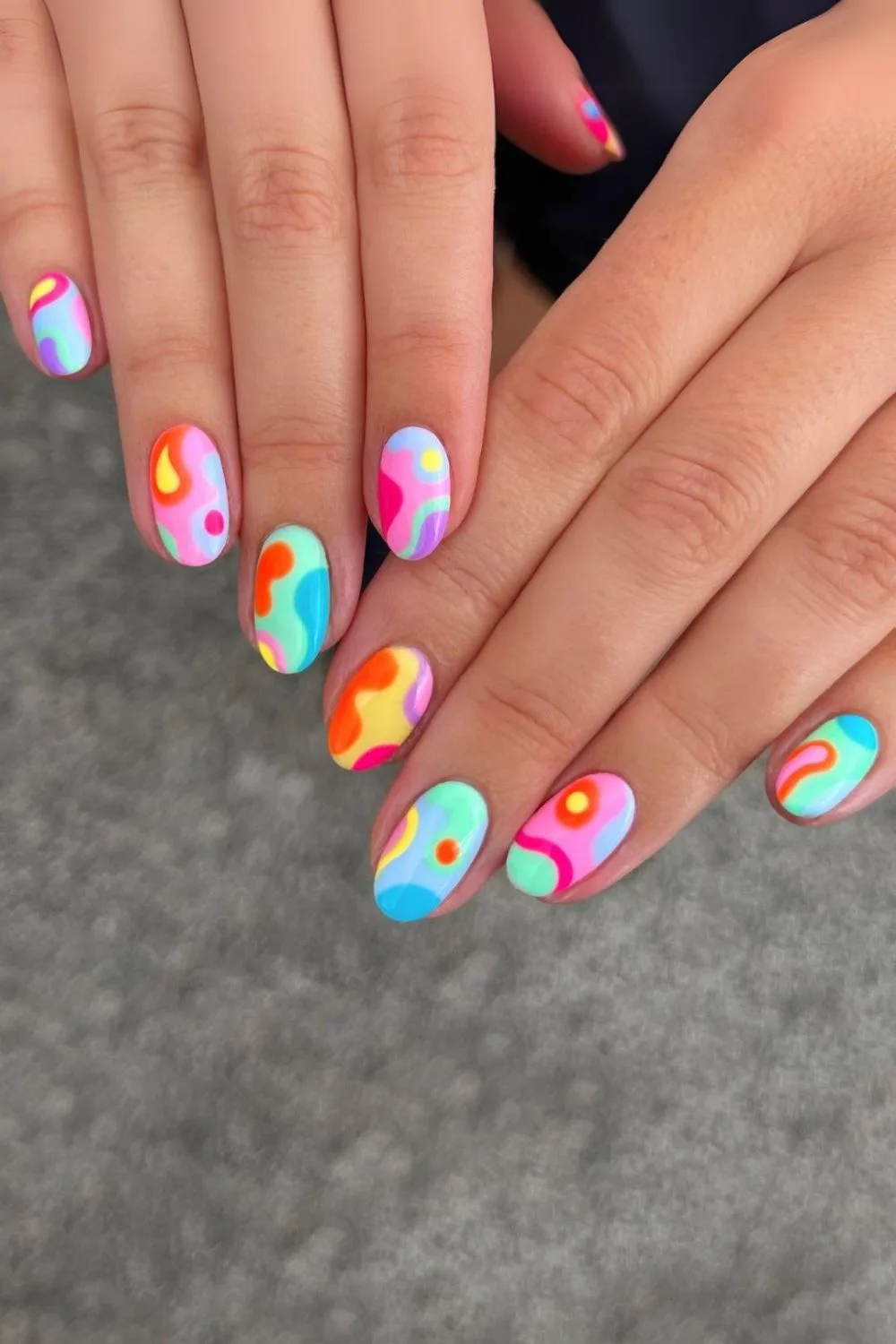 Colorful abstract nails