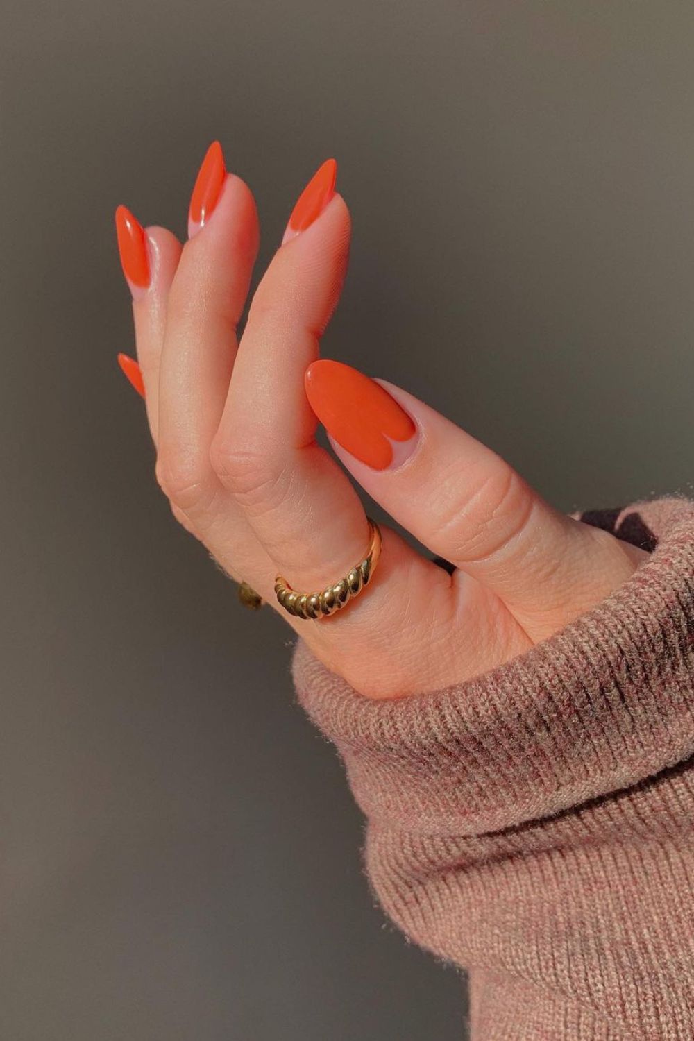 Elegant burnt orange nails