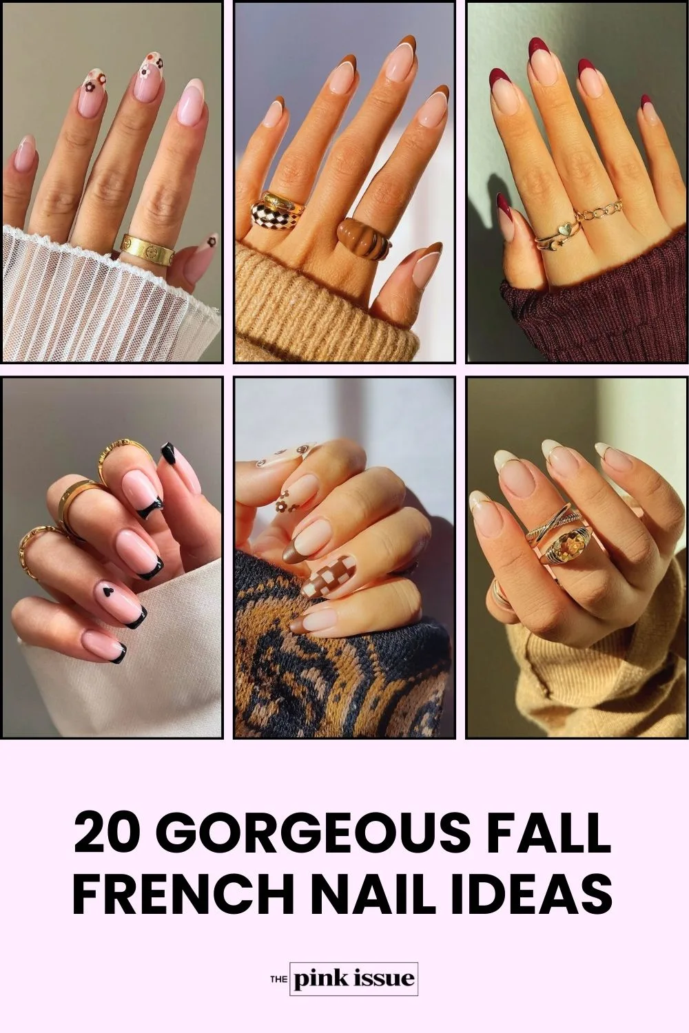 Fall French tip nail ideas Pinterest